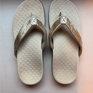 Women's Gold Sequin Vionic Sandals